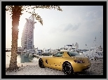 Palma, Burj Al Arab, Dubaj, Mercedes, SLS, Hotel, Żółty